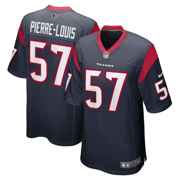 mens nike kevin pierre louis navy houston texans game player jersey